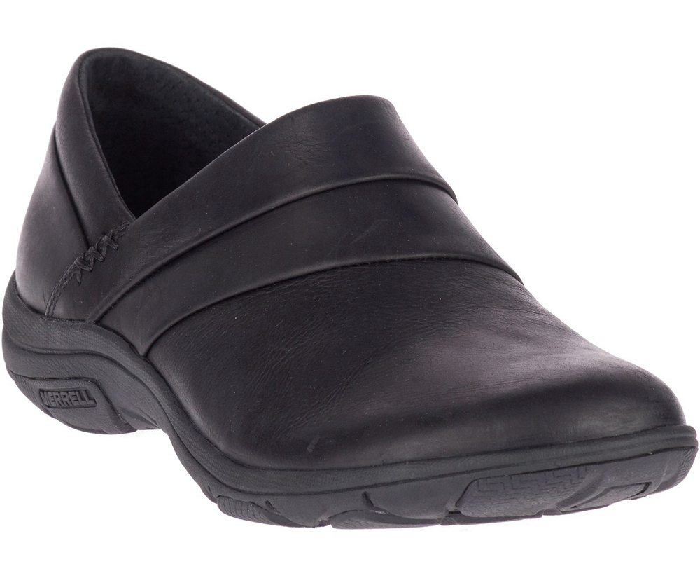 Merrell Slip Ons Black - Dassie Stitch Wide Width - Womens 92NLKRIZO